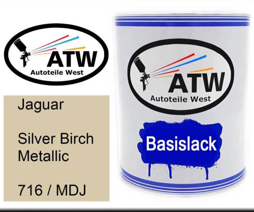 Jaguar, Silver Birch Metallic, 716 / MDJ: 1L Lackdose, von ATW Autoteile West.